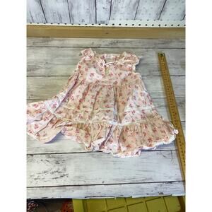 WonderKids Girls Pink Floral Ruffle Dress for 12 Months